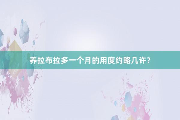 养拉布拉多一个月的用度约略几许?